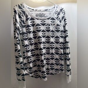 PINK Victoria's Secret Black and White Patterned Top